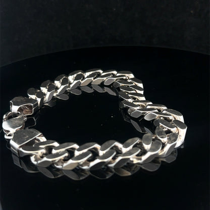 Silver curb bracelet 62.3g (bb1977l)
