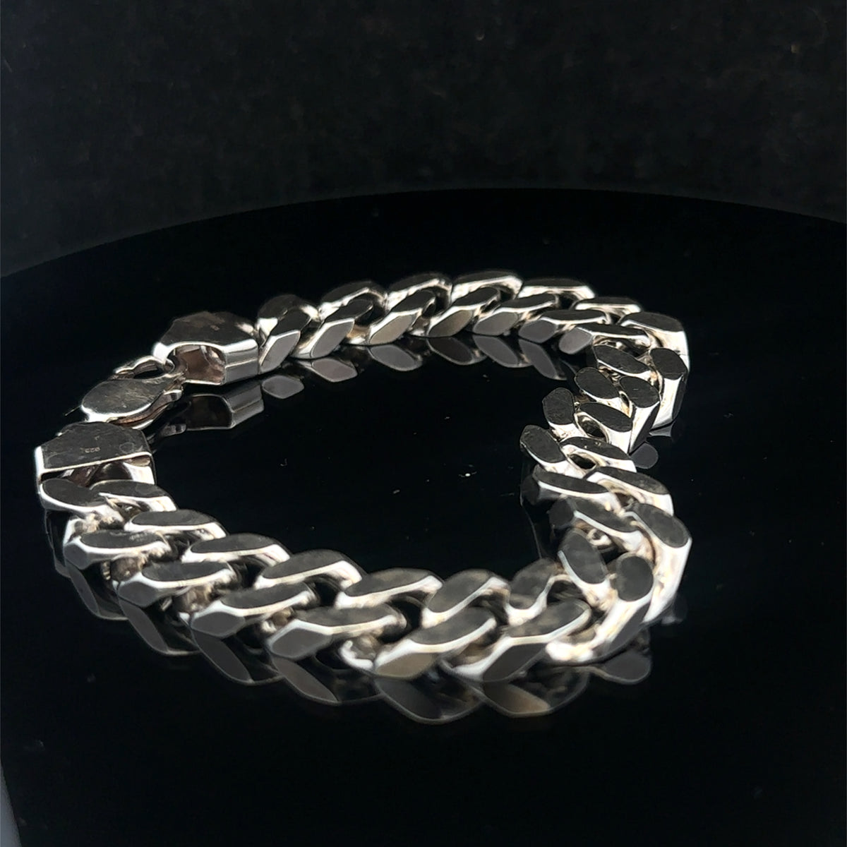 Silver curb bracelet 62.3g (bb1977l)