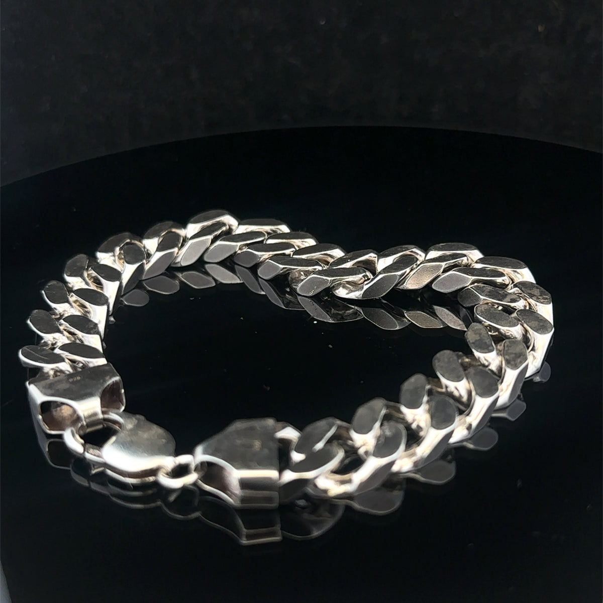 Silver curb bracelet 62.3g (bb1977l)