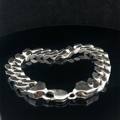 Silver curb bracelet 62.3g (bb1977l)