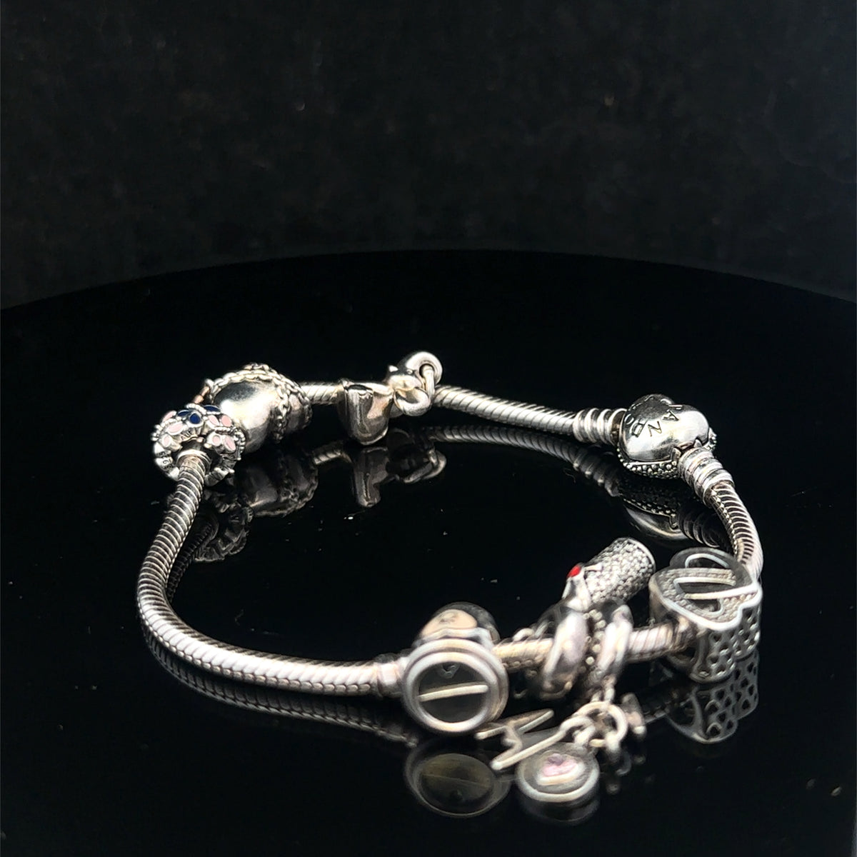 Silver pandora charm bracelet 35g (sh27110b)