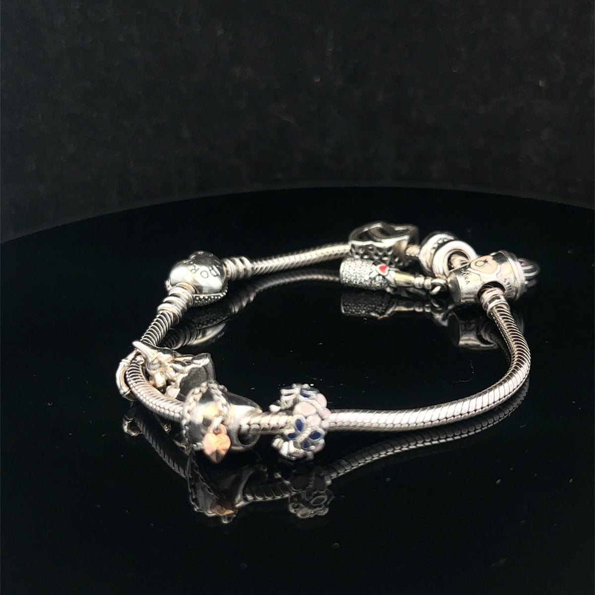 Silver pandora charm bracelet 35g (sh27110b)