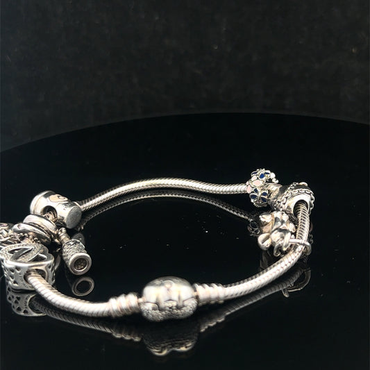 Silver pandora charm bracelet 35g (sh27110b)