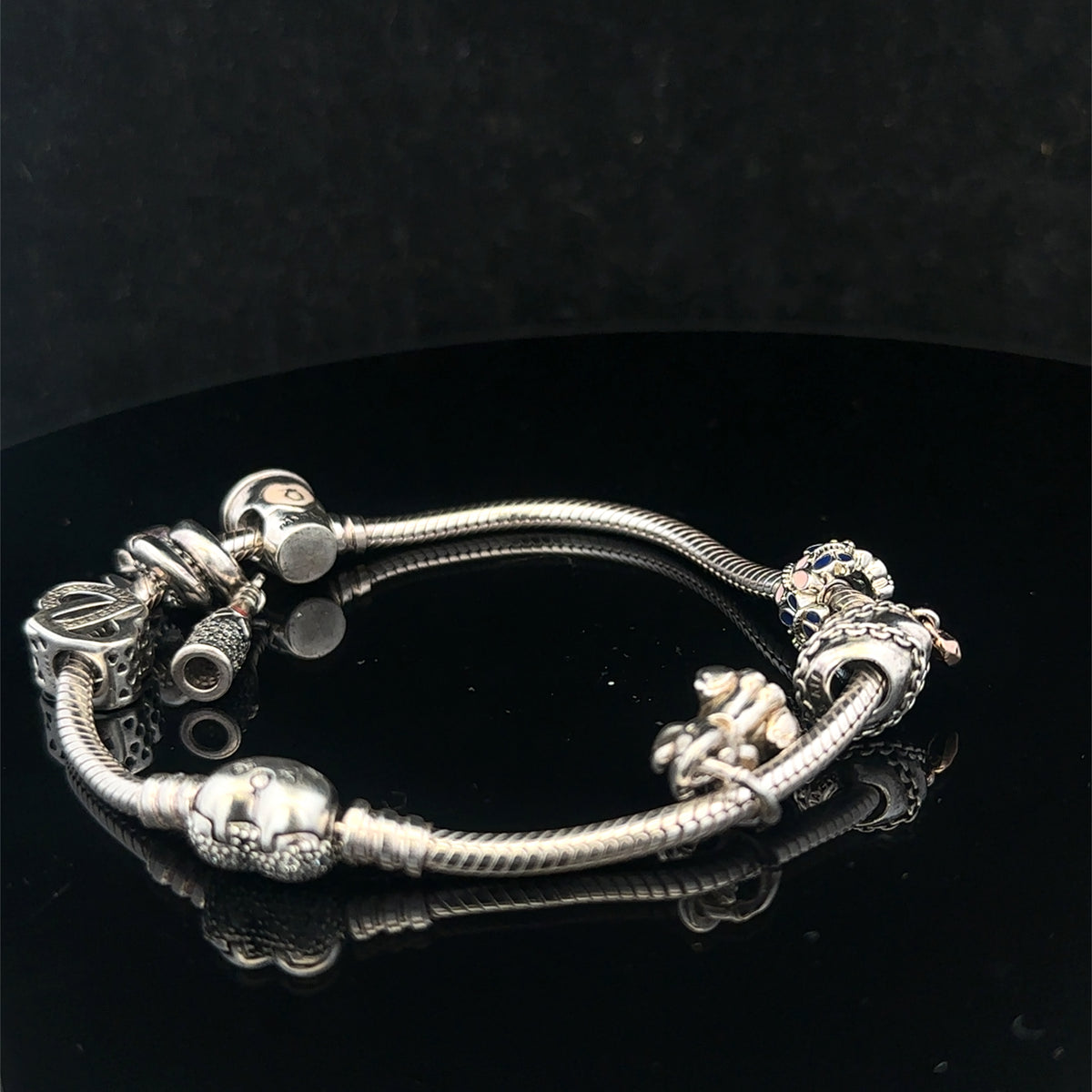 Silver pandora charm bracelet 35g (sh27110b)