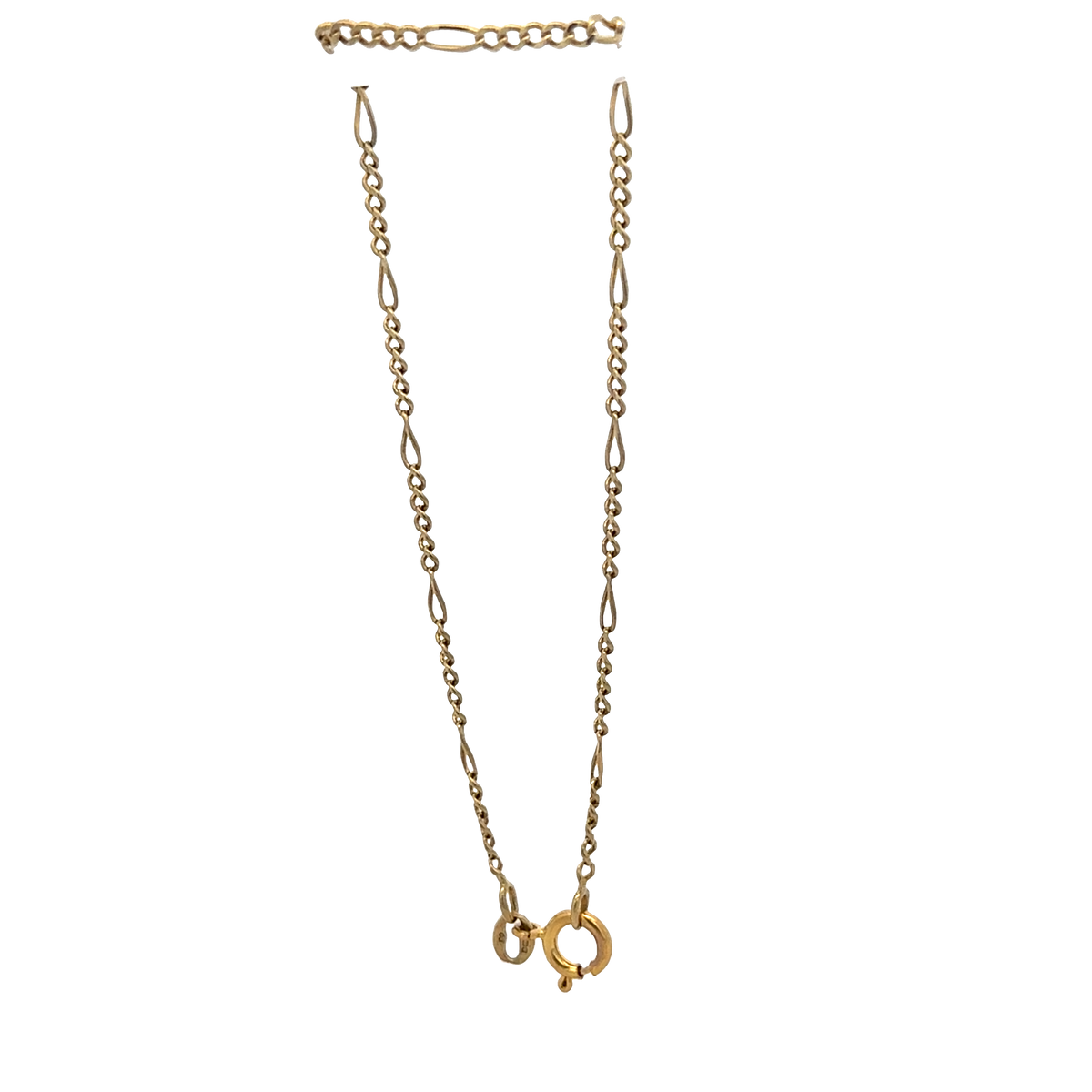 9ct yellow gold figaro bracelet 2g (sh27603b)