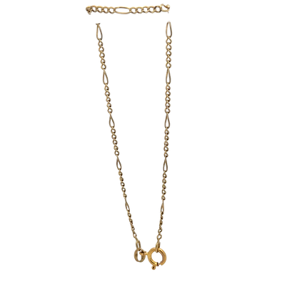 9ct yellow gold figaro bracelet 2g (sh27603b)