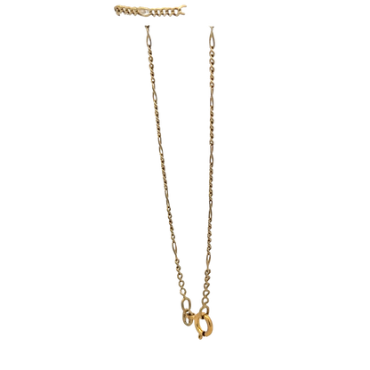 9ct yellow gold figaro bracelet 2g (sh27603b)