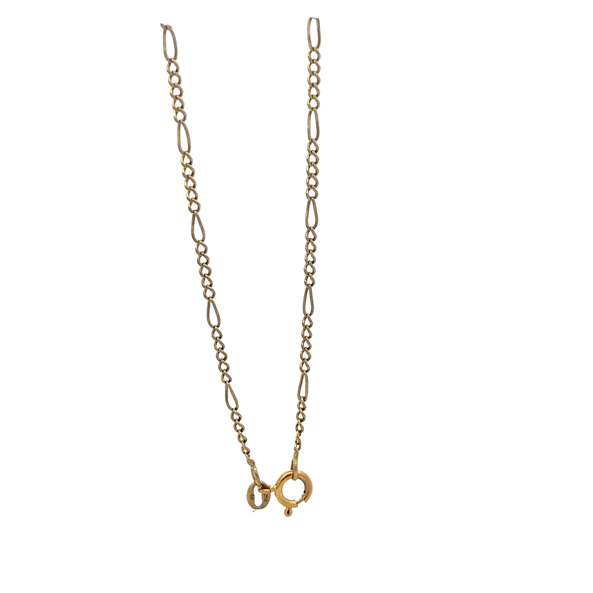9ct yellow gold figaro bracelet 2g (sh27603b)