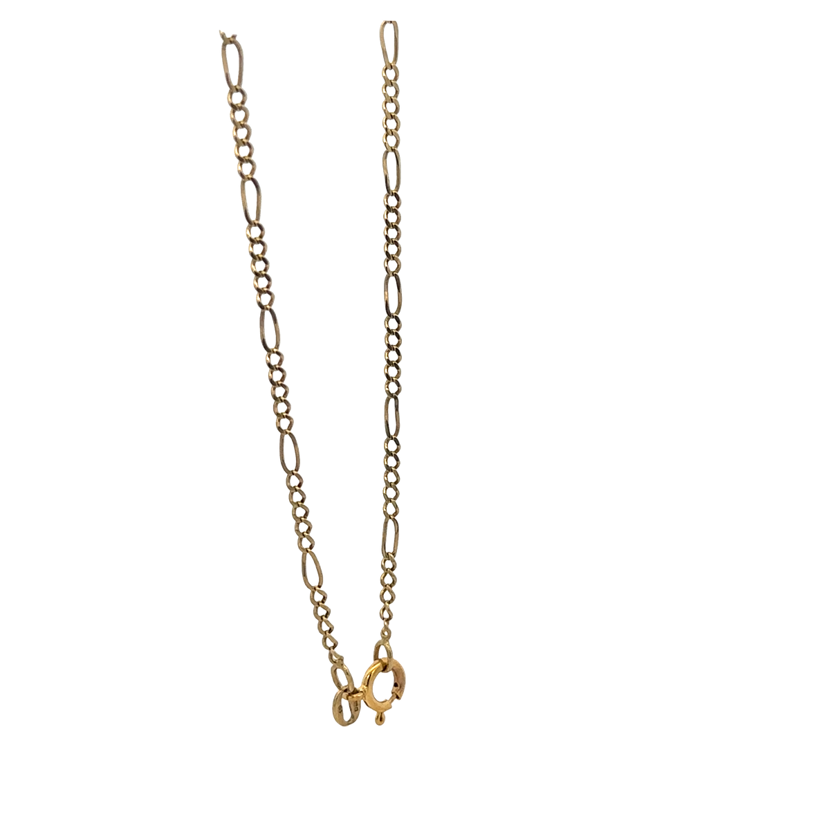 9ct yellow gold figaro bracelet 2g (sh27603b)