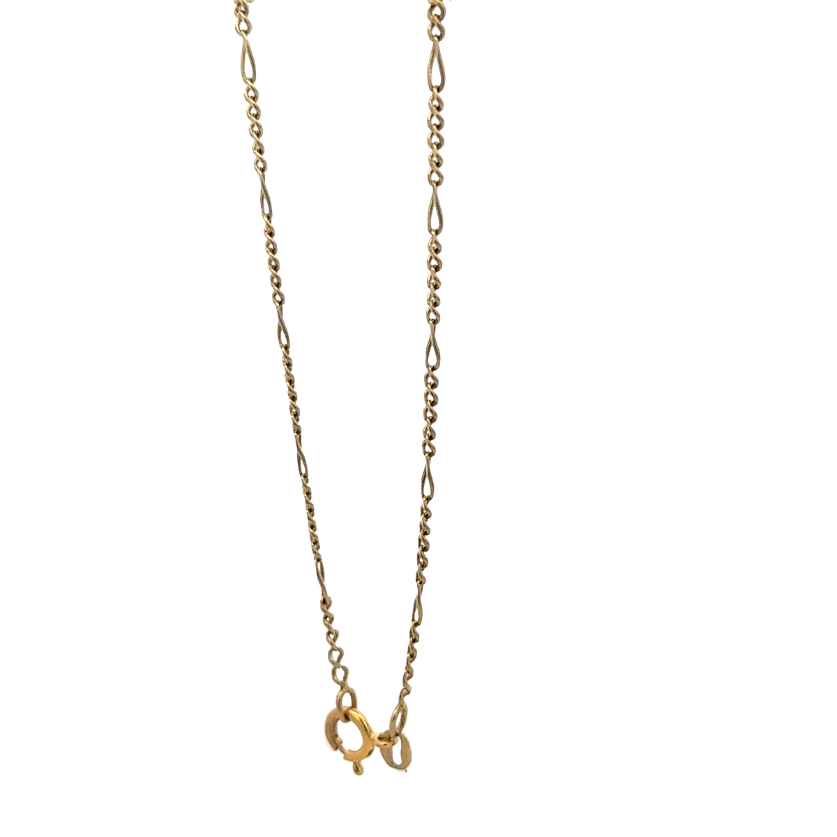 9ct yellow gold figaro bracelet 2g (sh27603b)