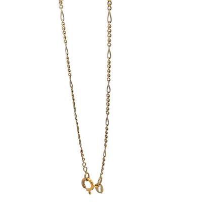 9ct yellow gold figaro bracelet 2g (sh27603b)