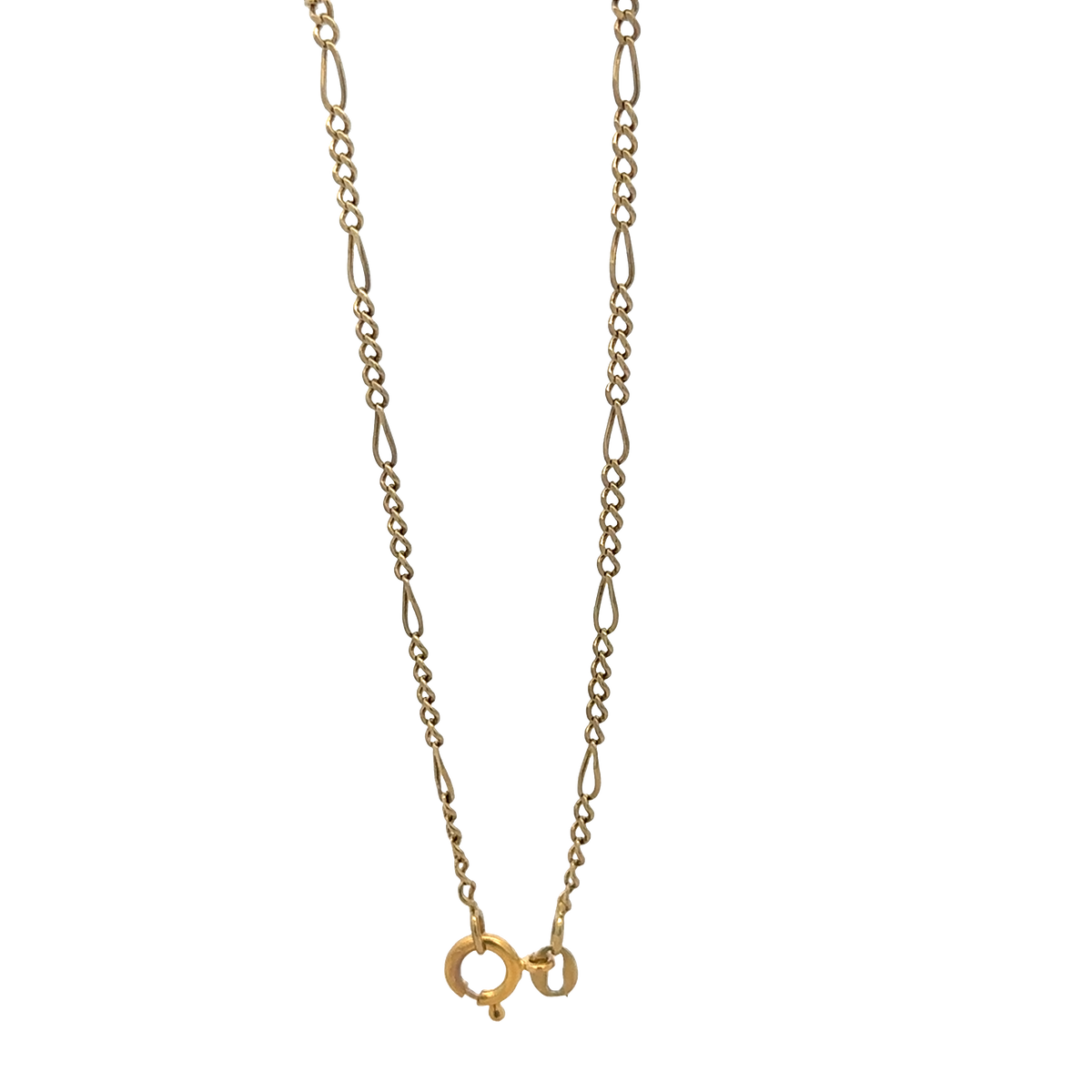 9ct yellow gold figaro bracelet 2g (sh27603b)