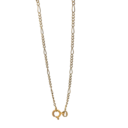 9ct yellow gold figaro bracelet 2g (sh27603b)