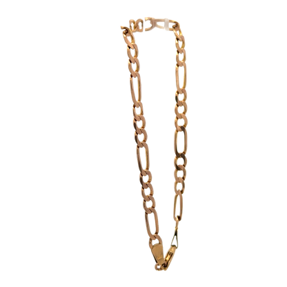 9ct yellow gold figaro bracelet 3.7g (sh26924b)