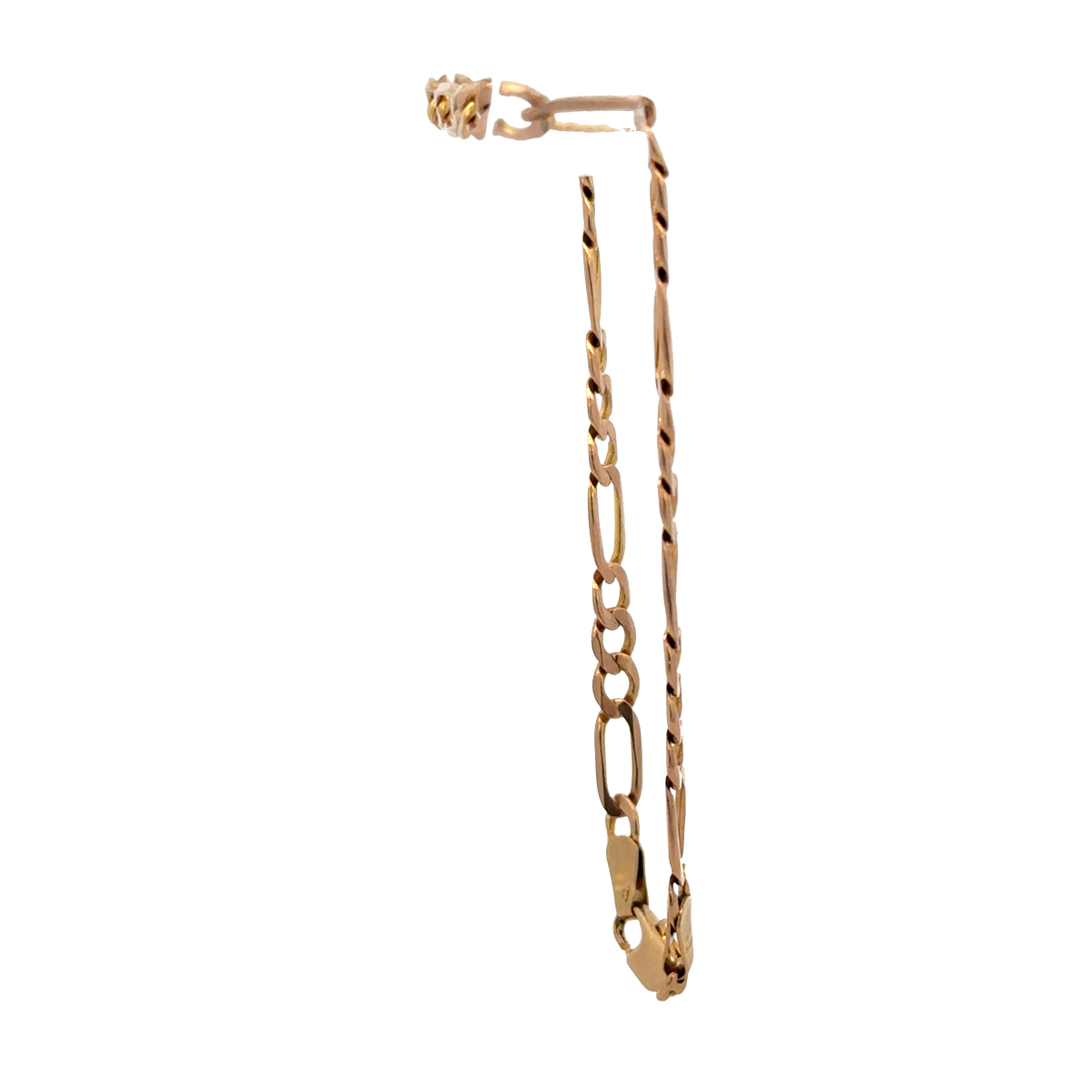 9ct yellow gold figaro bracelet 3.7g (sh26924b)