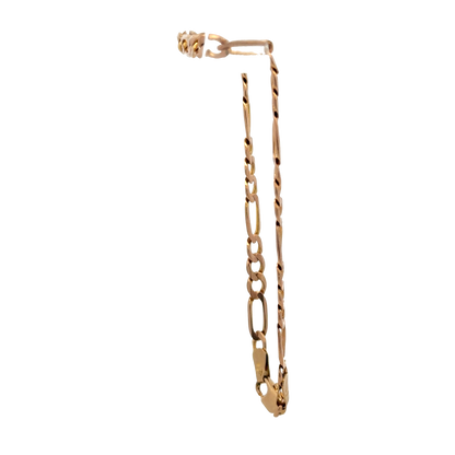 9ct yellow gold figaro bracelet 3.7g (sh26924b)