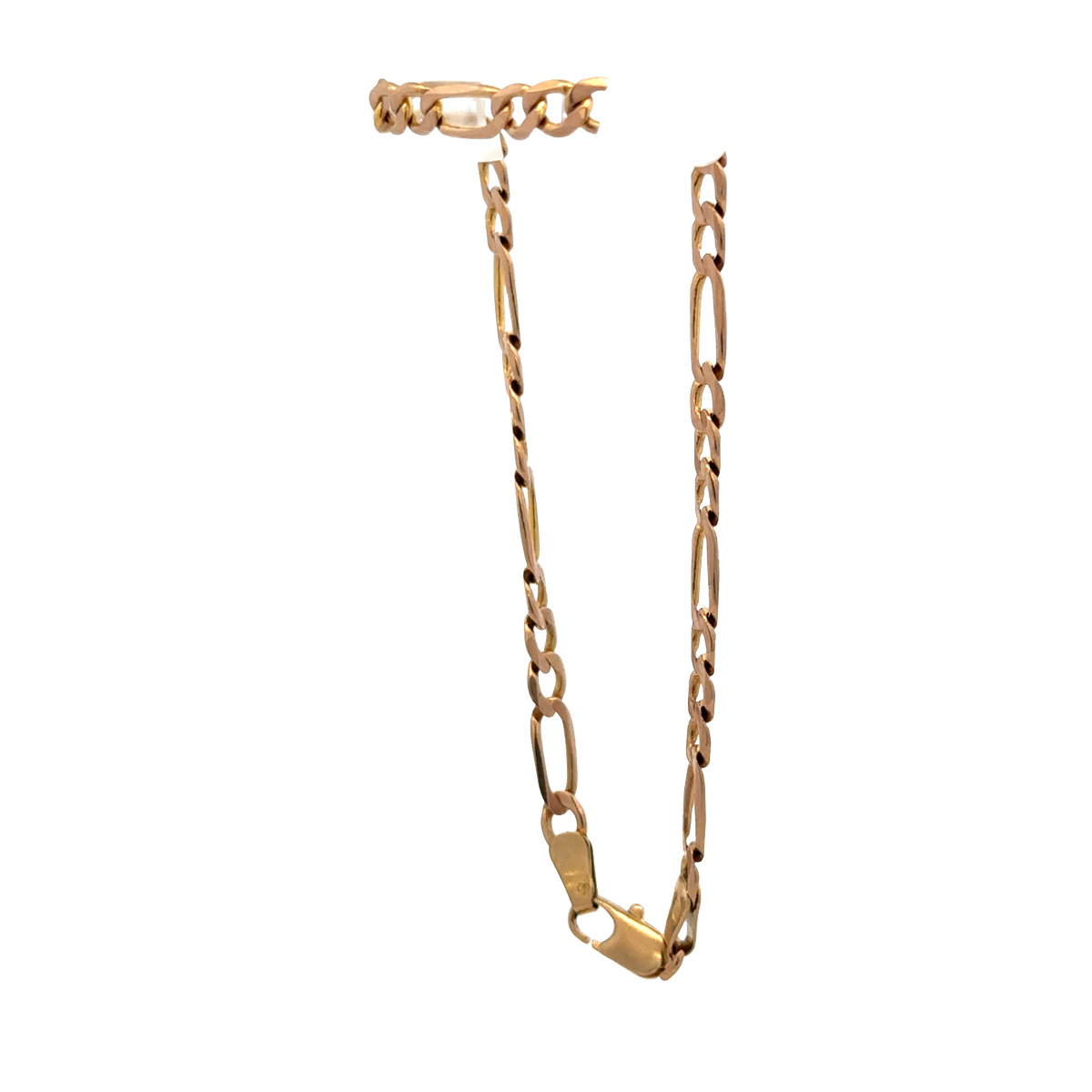 9ct yellow gold figaro bracelet 3.7g (sh26924b)