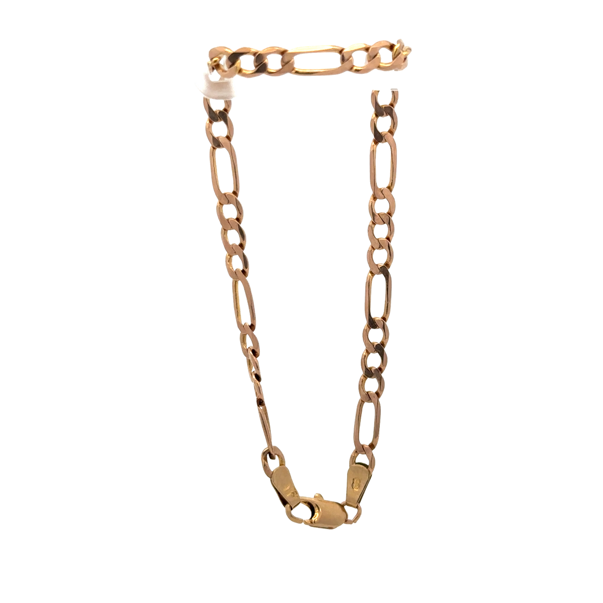 9ct yellow gold figaro bracelet 3.7g (sh26924b)