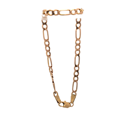 9ct yellow gold figaro bracelet 3.7g (sh26924b)