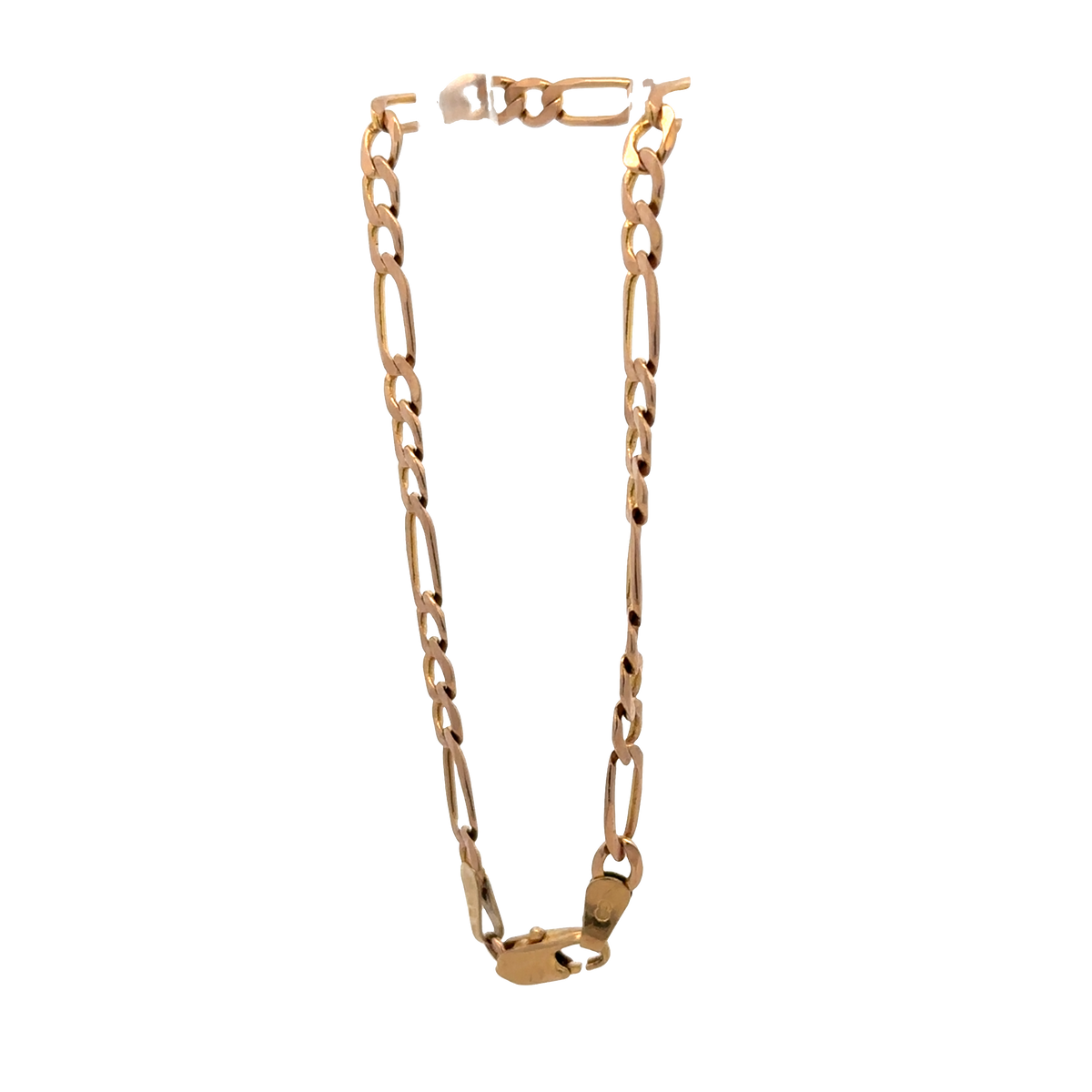 9ct yellow gold figaro bracelet 3.7g (sh26924b)