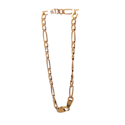 9ct yellow gold figaro bracelet 3.7g (sh26924b)