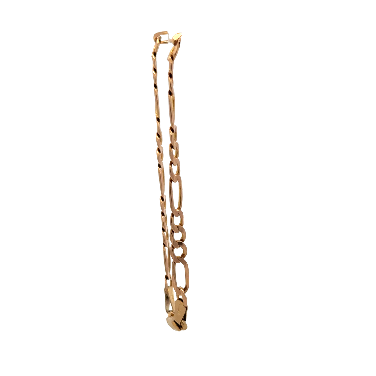 9ct yellow gold figaro bracelet 3.7g (sh26924b)