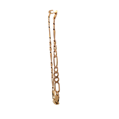9ct yellow gold figaro bracelet 3.7g (sh26924b)