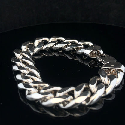 Silver curb bracelet 88.9g (sh27992b)