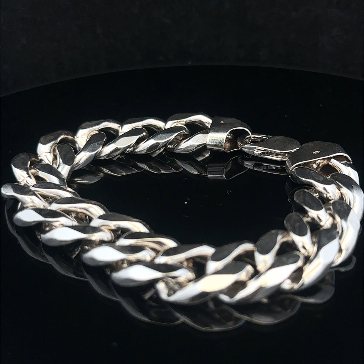 Silver curb bracelet 88.9g (sh27992b)