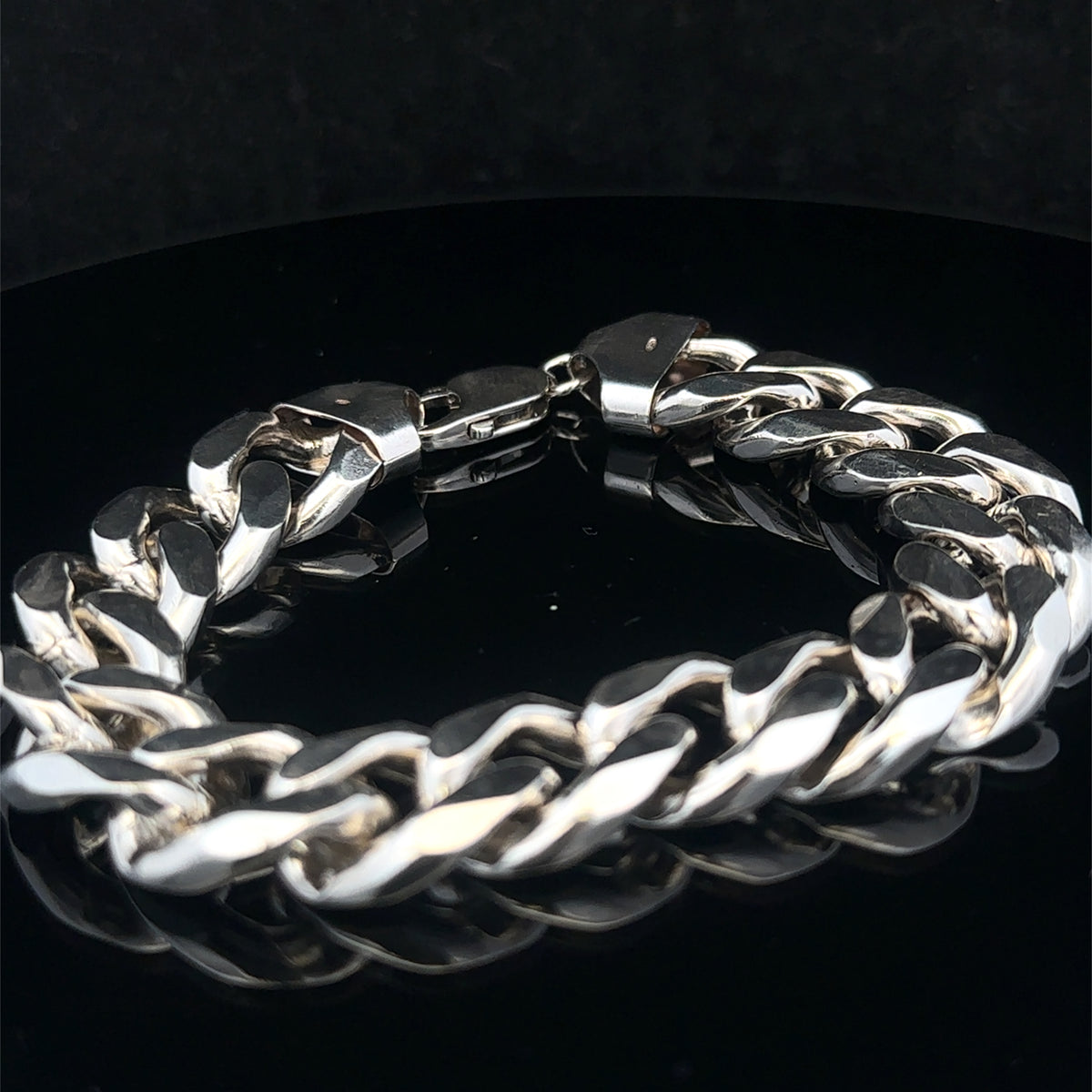 Silver curb bracelet 88.9g (sh27992b)