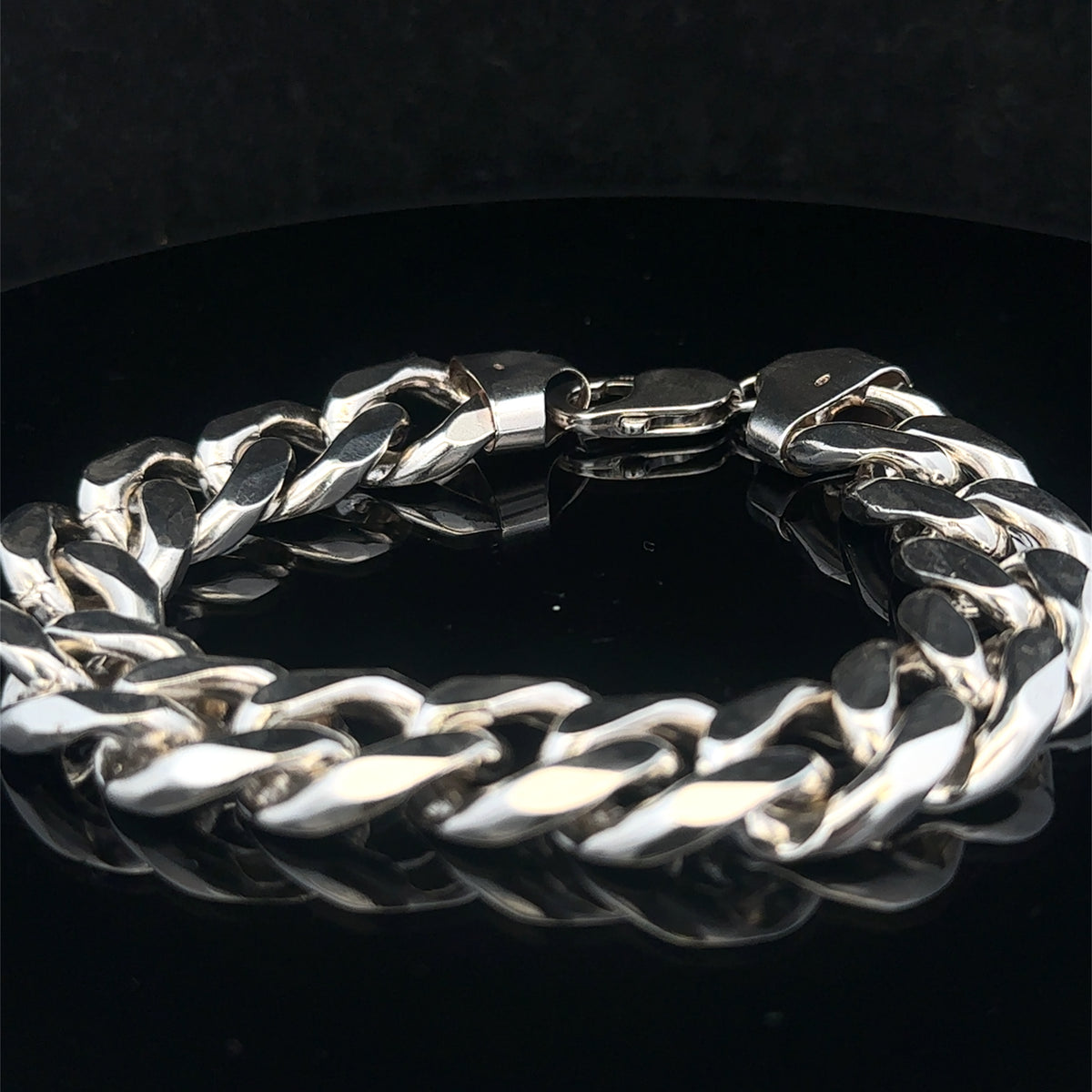 Silver curb bracelet 88.9g (sh27992b)