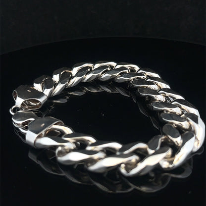 Silver curb bracelet 88.9g (sh27992b)