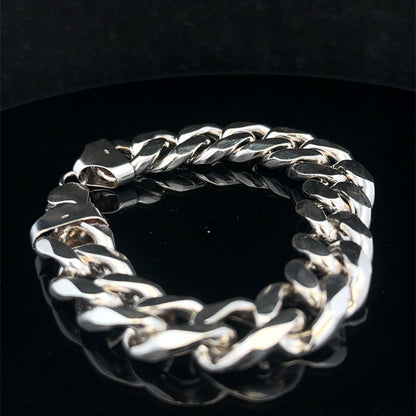 Silver curb bracelet 88.9g (sh27992b)