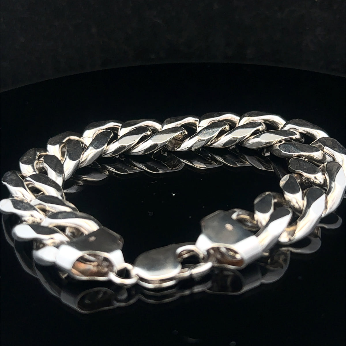 Silver curb bracelet 88.9g (sh27992b)