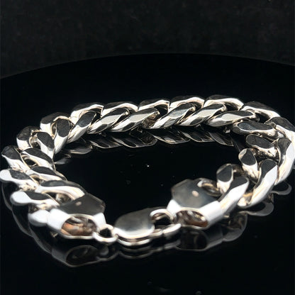 Silver curb bracelet 88.9g (sh27992b)