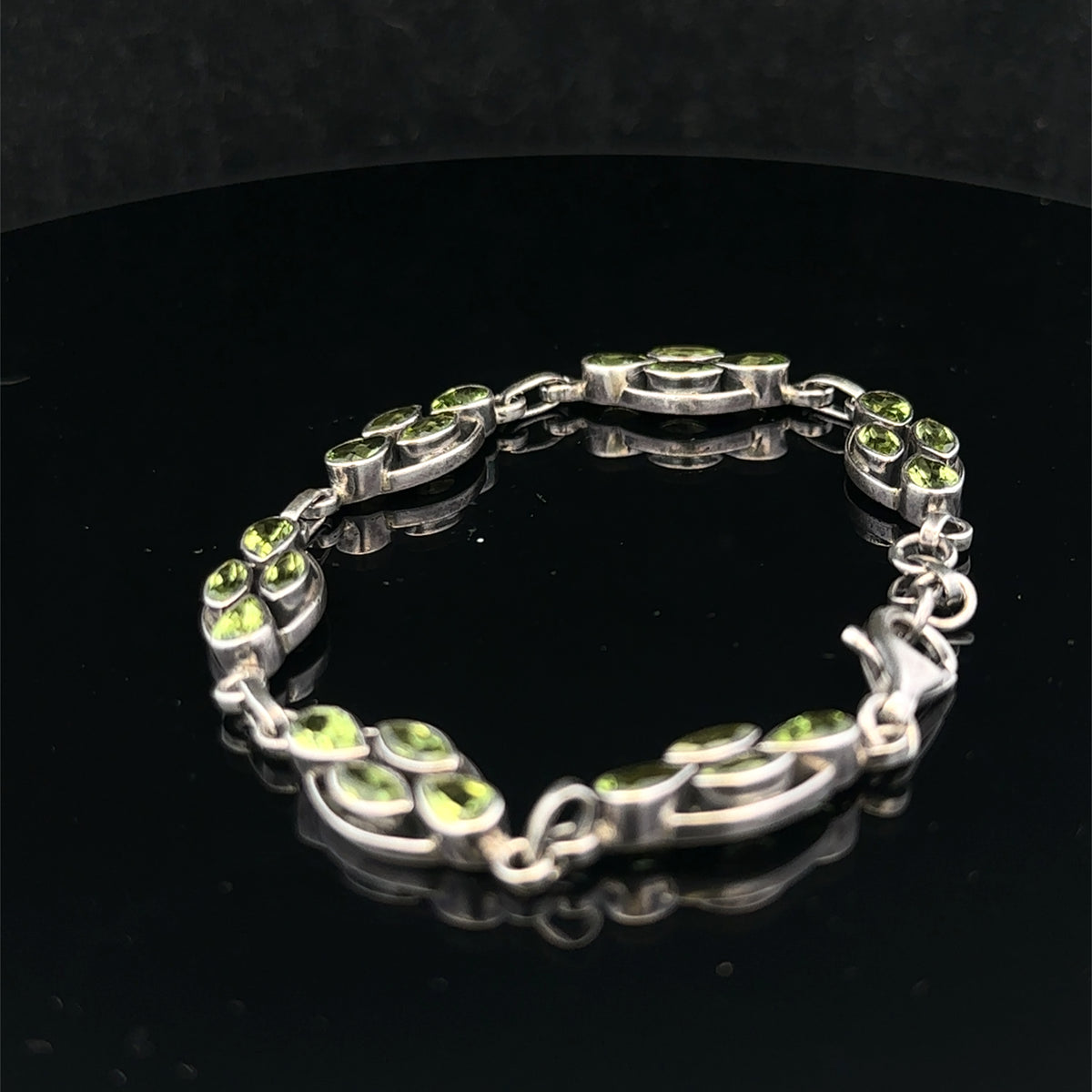Silver gemstone bracelet 13.7g (sh26573b)