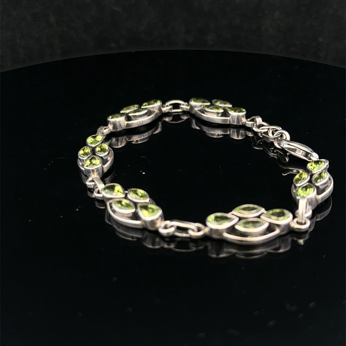 Silver gemstone bracelet 13.7g (sh26573b)