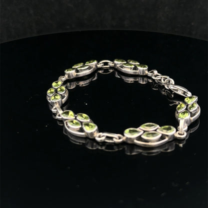 Silver gemstone bracelet 13.7g (sh26573b)