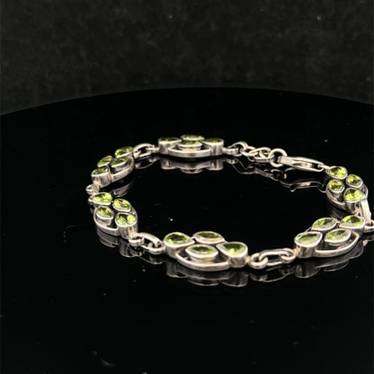 Silver gemstone bracelet 13.7g (sh26573b)