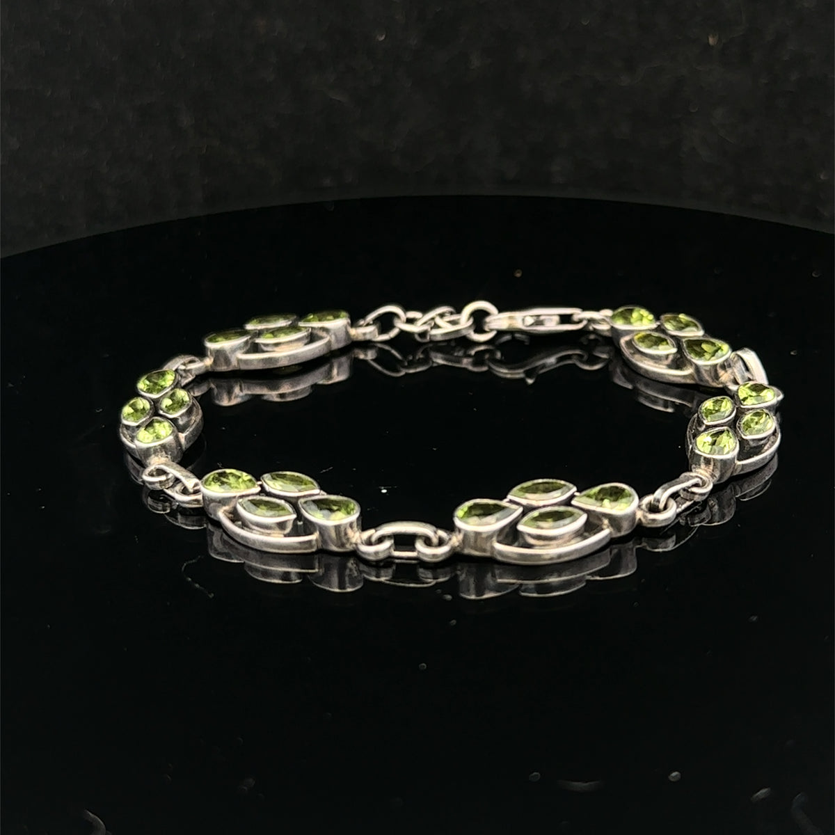 Silver gemstone bracelet 13.7g (sh26573b)