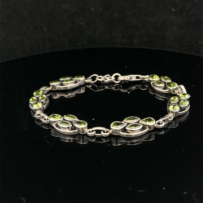 Silver gemstone bracelet 13.7g (sh26573b)