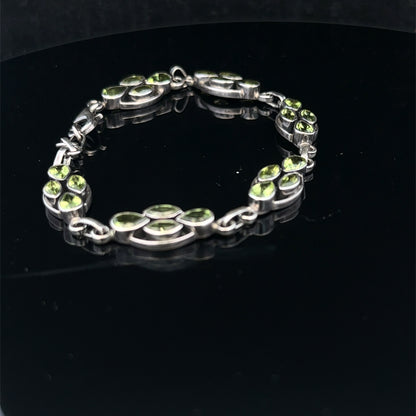 Silver gemstone bracelet 13.7g (sh26573b)