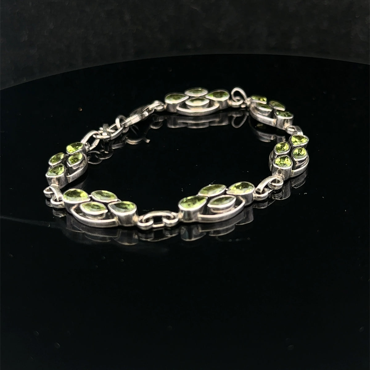 Silver gemstone bracelet 13.7g (sh26573b)