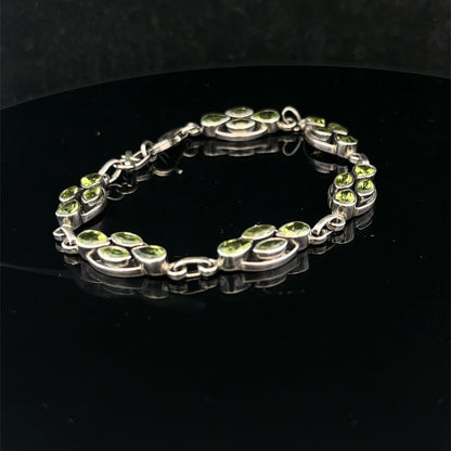 Silver gemstone bracelet 13.7g (sh26573b)