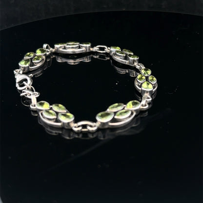 Silver gemstone bracelet 13.7g (sh26573b)