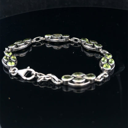 Silver gemstone bracelet 13.7g (sh26573b)