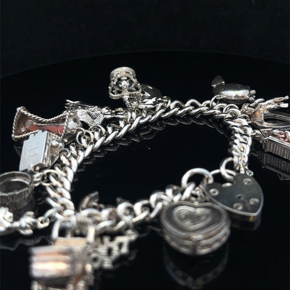 Silver charm bracelet 67.4g (sh25533l)