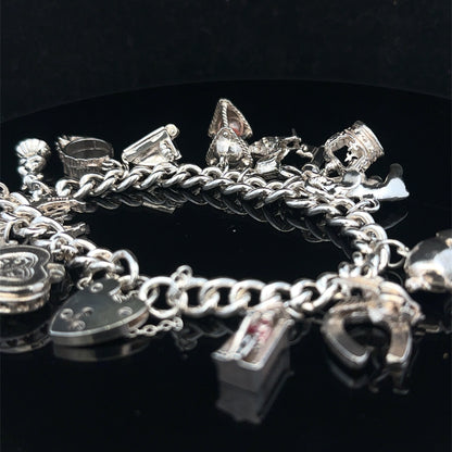 Silver charm bracelet 67.4g (sh25533l)