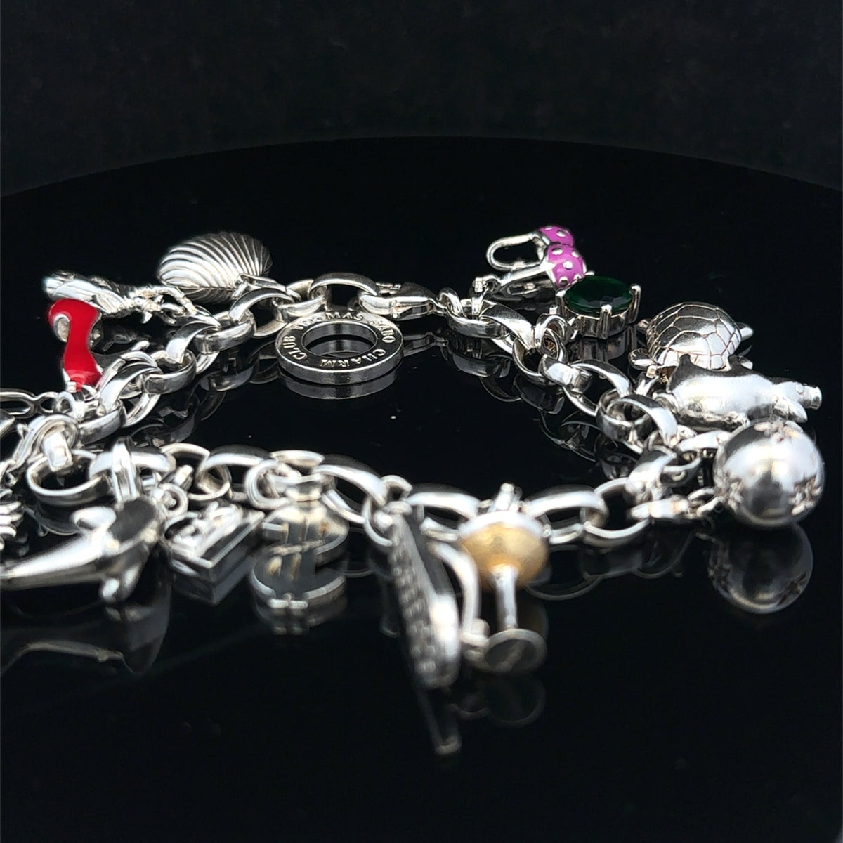 Silver charm bracelet 62g (sh25467l)