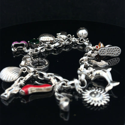 Silver charm bracelet 62g (sh25467l)